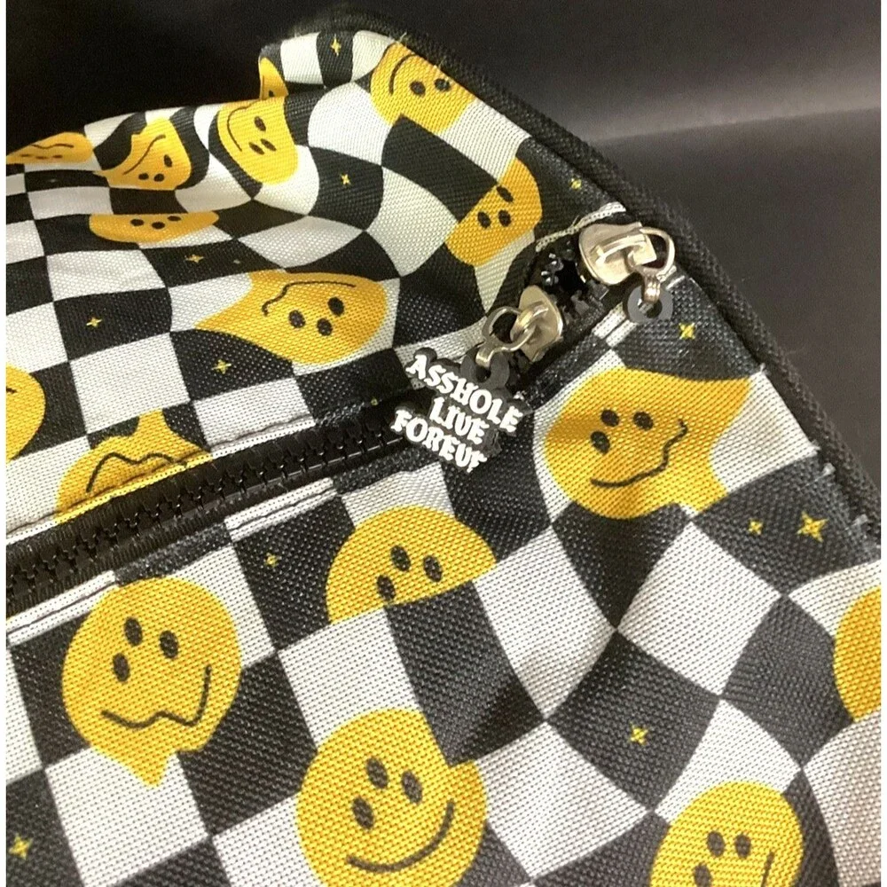 A**holes Live Forever 'Have A Nice Trip' Duffel Bag Smiley Faces All-Over Print